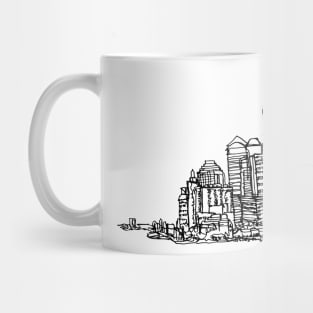 New York City Skyline (A Continuous Line Drawing in Black Ink) Mug